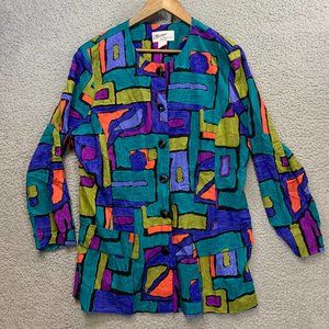 Maggie Mcnaughton Mulit Color Button Up Jacket.